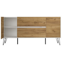 Posseik Sideboard Industrial G 155 cm Weiß/Eiche Front