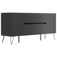 Posseik Sideboard Industrial G 155 cm Grafit/Eiche Top 3