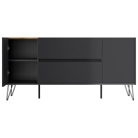 Posseik Sideboard Industrial G 155 cm Grafit/Eiche Top 5