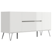 Posseik Sideboard Industrial G 155 cm Weiß/Eiche Top 3