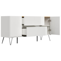 Posseik Sideboard Industrial G 155 cm Weiß/Eiche Top 4