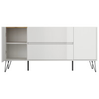 Posseik Sideboard Industrial G 155 cm Weiß/Eiche Top 5