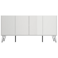 Posseik Sideboard Industrial H 155 cm Weiß hochglanz 5