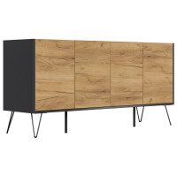 Posseik Sideboard Industrial H 155 cm Grafit/Eiche Front 3