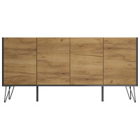 Posseik Sideboard Industrial H 155 cm Grafit/Eiche Front 5