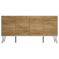 Posseik Sideboard Industrial H 155 cm Weiß/Eiche Front