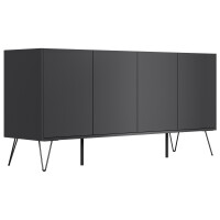 Posseik Sideboard Industrial H 155 cm Grafit/Eiche Top 3