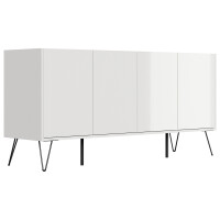 Posseik Sideboard Industrial H 155 cm Weiß/Eiche Top 3