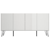Posseik Sideboard Industrial H 155 cm Weiß/Eiche Top 5