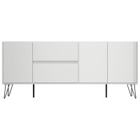 Posseik Sideboard Industrial I 180 cm Weiß hochglanz 5