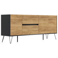 Posseik Sideboard Industrial I 180 cm Grafit/Eiche Front 3