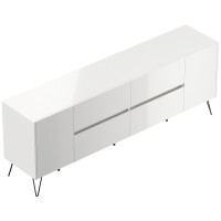 Posseik Sideboard Industrial J 200 cm Weiß hochglanz 1