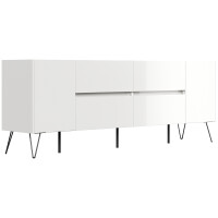 Posseik Sideboard Industrial J 200 cm Weiß hochglanz 3