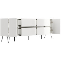 Posseik Sideboard Industrial J 200 cm Weiß hochglanz 4