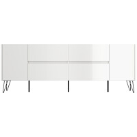 Posseik Sideboard Industrial J 200 cm Weiß hochglanz 5