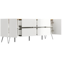 Posseik Sideboard Industrial J 200 cm Weiß/Eiche Top 4