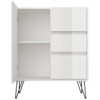 Posseik Sideboard Industrial K 80 cm Weiß hochglanz 5