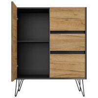 Posseik Sideboard Industrial K 80 cm Grafit/Eiche Front 5