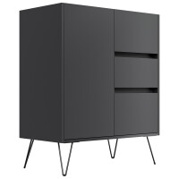 Posseik Sideboard Industrial K 80 cm Grafit/Eiche Top 3