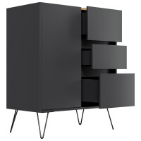 Posseik Sideboard Industrial K 80 cm Grafit/Eiche Top 4