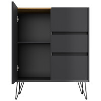 Posseik Sideboard Industrial K 80 cm Grafit/Eiche Top 5