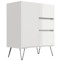 Posseik Sideboard Industrial K 80 cm Weiß/Eiche Top 3