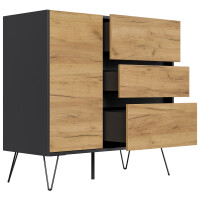 Posseik Sideboard Industrial L 100 cm Grafit/Eiche Front 4