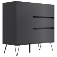 Posseik Sideboard Industrial L 100 cm Grafit/Eiche Top 3