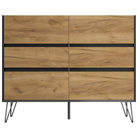 Posseik Sideboard Industrial M 120 cm Grafit/Eiche Front 5
