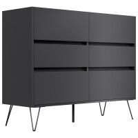 Posseik Sideboard Industrial M 120 cm Grafit/Eiche Top 3