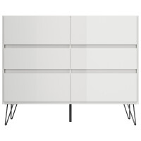 Posseik Sideboard Industrial M 120 cm Weiß/Eiche Top 5