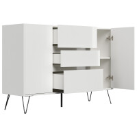 Posseik Sideboard Industrial N 140 cm Weiß hochglanz 4