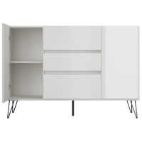Posseik Sideboard Industrial N 140 cm Weiß hochglanz 5