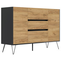 Posseik Sideboard Industrial N 140 cm Grafit/Eiche Front 3