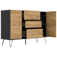 Posseik Sideboard Industrial N 140 cm Grafit/Eiche Front 4