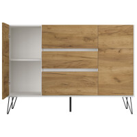 Posseik Sideboard Industrial N 140 cm Weiß/Eiche Front