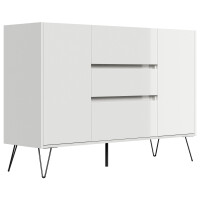 Posseik Sideboard Industrial N 140 cm Weiß/Eiche Top 3