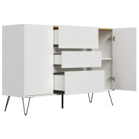 Posseik Sideboard Industrial N 140 cm Weiß/Eiche Top 4