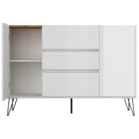 Posseik Sideboard Industrial N 140 cm Weiß/Eiche Top 5