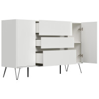 Posseik Sideboard Industrial O 155 cm Weiß hochglanz 4