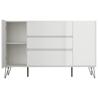 Posseik Sideboard Industrial O 155 cm Weiß hochglanz 5