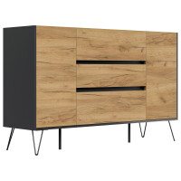 Posseik Sideboard Industrial O 155 cm Grafit/Eiche Front 3