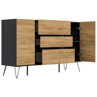 Posseik Sideboard Industrial O 155 cm Grafit/Eiche Front 4