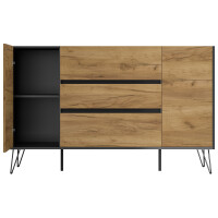 Posseik Sideboard Industrial O 155 cm Grafit/Eiche Front 5