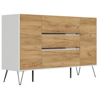 Posseik Sideboard Industrial O 155 cm Weiß/Eiche Front