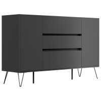 Posseik Sideboard Industrial O 155 cm Grafit/Eiche Top 3