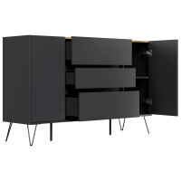 Posseik Sideboard Industrial O 155 cm Grafit/Eiche Top 4