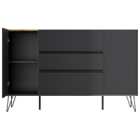 Posseik Sideboard Industrial O 155 cm Grafit/Eiche Top 5