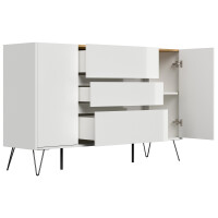 Posseik Sideboard Industrial O 155 cm Weiß/Eiche Top 4