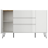 Posseik Sideboard Industrial O 155 cm Weiß/Eiche Top 5